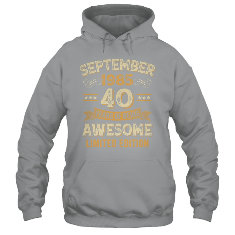 40 Years Awesome Vintage September 1985 40th Birthday Shirt & Hoodie | teecentury