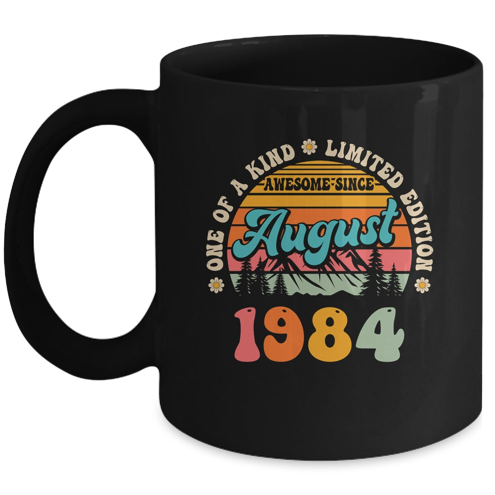 40 Years Old Awesome Since August 1984 40th Birthday Groovy Mug | teecentury