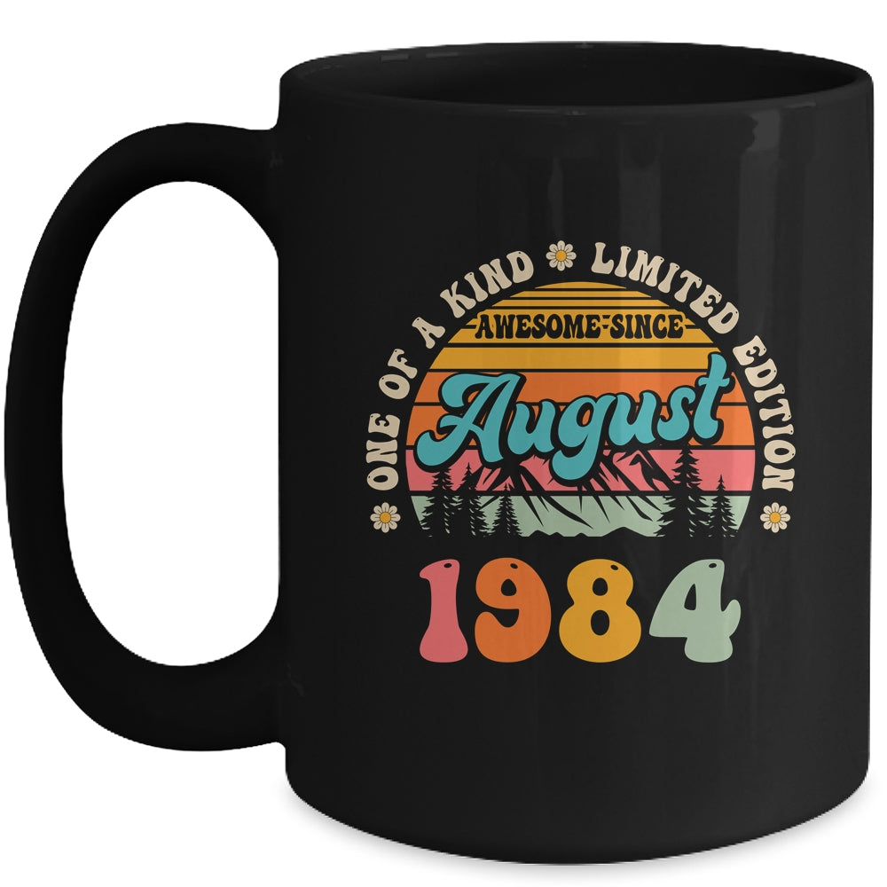 40 Years Old Awesome Since August 1984 40th Birthday Groovy Mug | teecentury