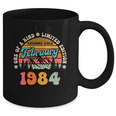 40 Years Old Awesome Since February 1984 40th Birthday Groovy Mug | teecentury