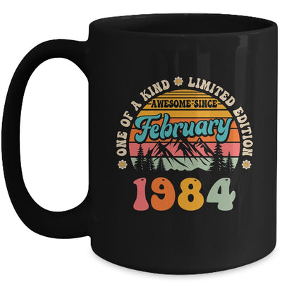 40 Years Old Awesome Since February 1984 40th Birthday Groovy Mug | teecentury