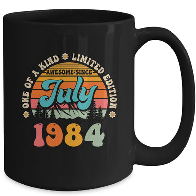 40 Years Old Awesome Since July 1984 40th Birthday Groovy Mug | teecentury