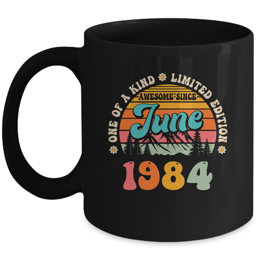 40 Years Old Awesome Since June 1984 40th Birthday Groovy Mug | teecentury