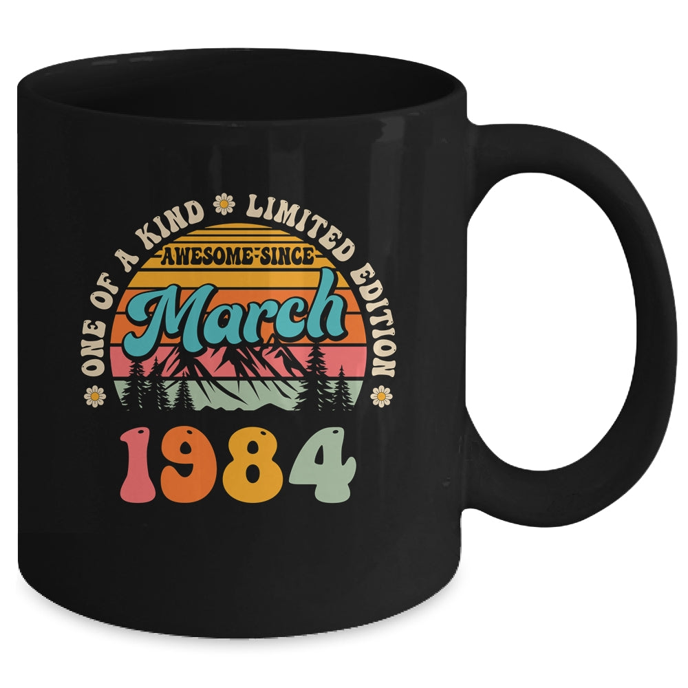 40 Years Old Awesome Since March 1984 40th Birthday Groovy Mug | teecentury