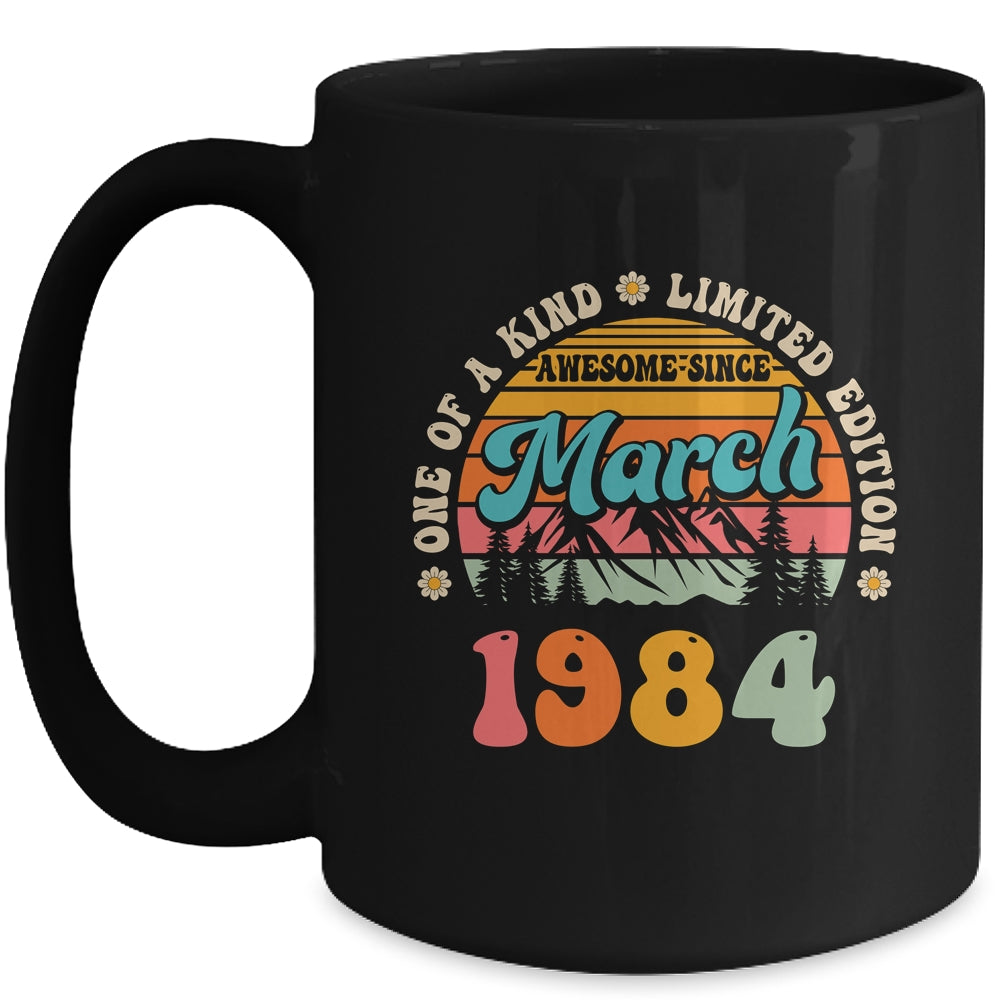 40 Years Old Awesome Since March 1984 40th Birthday Groovy Mug | teecentury