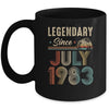 40 Years Old Legendary Since July 1983 40th Birthday Mug | teecentury