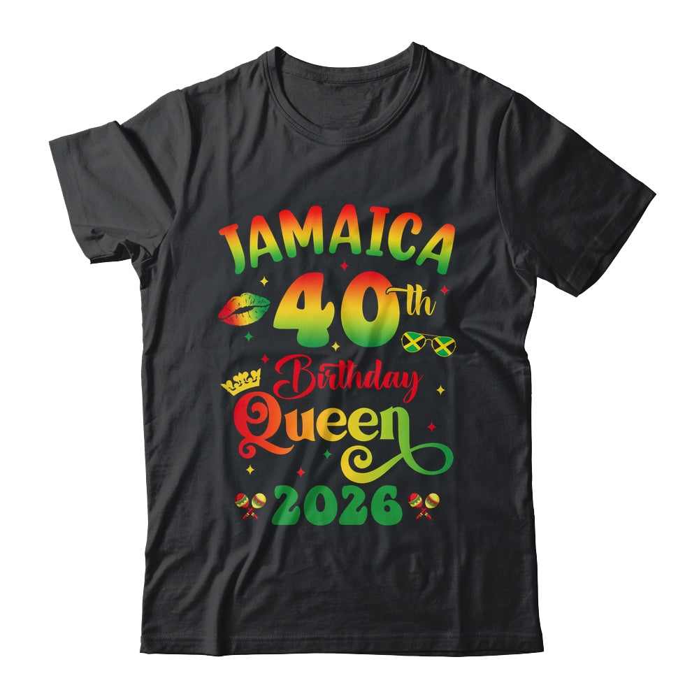 40th Birthday Queen Jamaica Girl Matching Party 2026 Shirt & Tank Top | teecentury