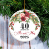 40th Wedding Anniversary 40 Years As Mr & Mrs 2025 Christmas Ornaments Gifts For Couples Husband Wife Holiday Decoration Christmas Tree Ornament | teecentury