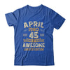 45 Years Awesome Vintage April 1980 45th Birthday Shirt & Hoodie | teecentury