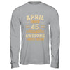 45 Years Awesome Vintage April 1980 45th Birthday Shirt & Hoodie | teecentury