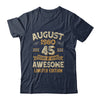 45 Years Awesome Vintage August 1980 45th Birthday Shirt & Hoodie | teecentury
