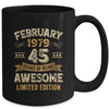 45 Years Awesome Vintage February 1979 45th Birthday Mug | teecentury