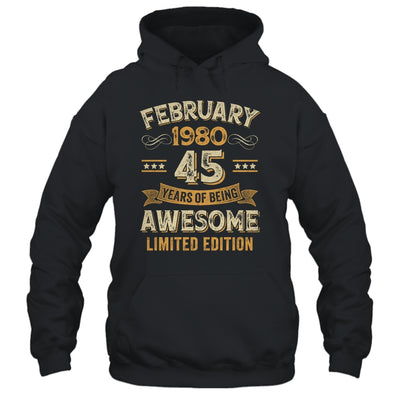 45 Years Awesome Vintage February 1980 45th Birthday Shirt & Hoodie | teecentury