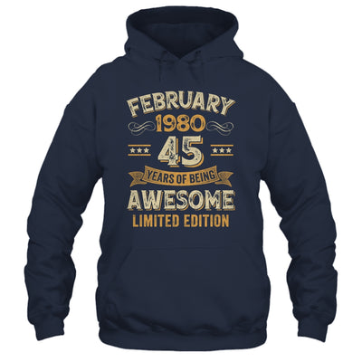 45 Years Awesome Vintage February 1980 45th Birthday Shirt & Hoodie | teecentury