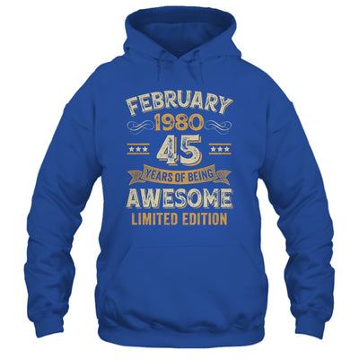 45 Years Awesome Vintage February 1980 45th Birthday Shirt & Hoodie | teecentury
