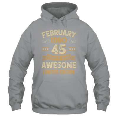 45 Years Awesome Vintage February 1980 45th Birthday Shirt & Hoodie | teecentury