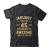 45 Years Awesome Vintage January 1979 45th Birthday Shirt & Hoodie | teecentury