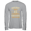 45 Years Awesome Vintage January 1980 45th Birthday Shirt & Hoodie | teecentury