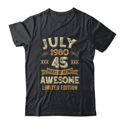 45 Years Awesome Vintage July 1980 45th Birthday Shirt & Hoodie | teecentury