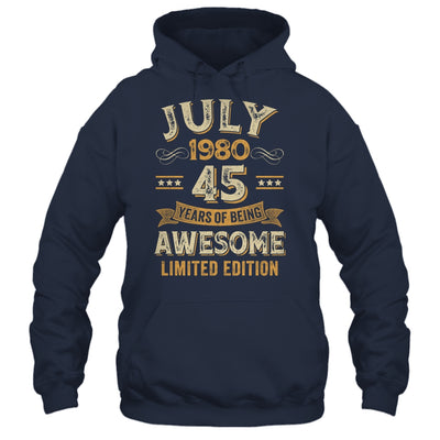 45 Years Awesome Vintage July 1980 45th Birthday Shirt & Hoodie | teecentury