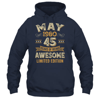 45 Years Awesome Vintage May 1980 45th Birthday Shirt & Hoodie | teecentury