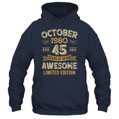 45 Years Awesome Vintage October 1980 45th Birthday Shirt & Hoodie | teecentury