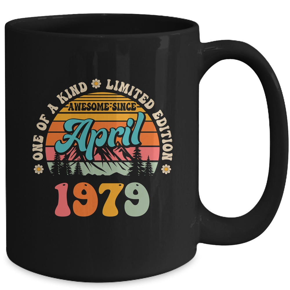 45 Years Old Awesome Since April 1979 45th Birthday Groovy Mug | teecentury