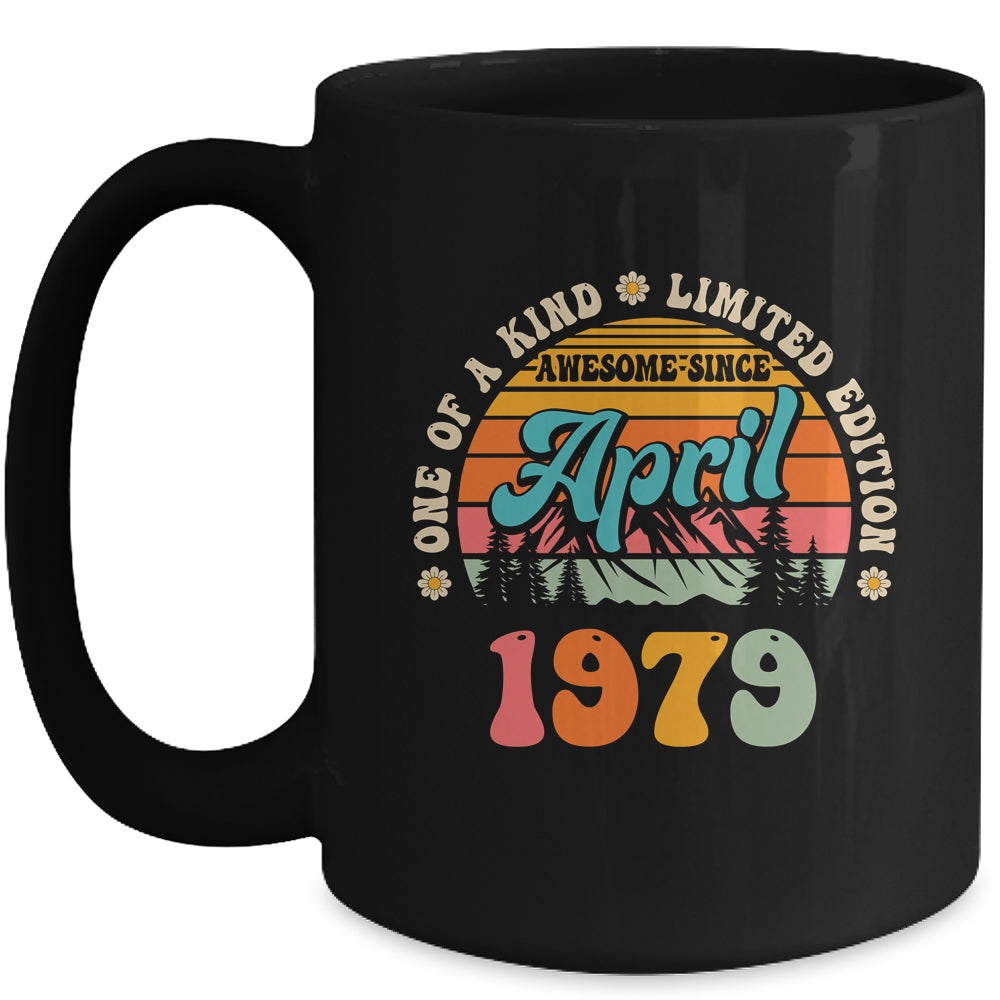 45 Years Old Awesome Since April 1979 45th Birthday Groovy Mug | teecentury