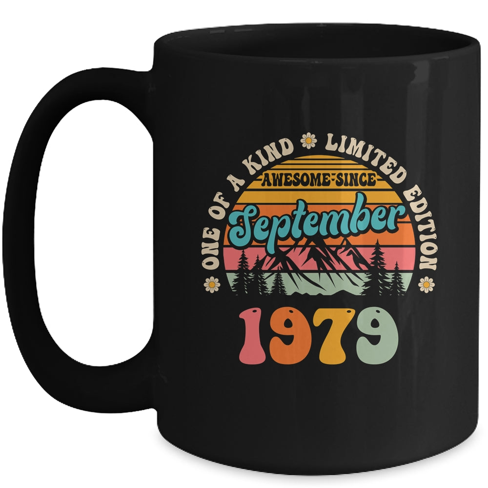 45 Years Old Awesome Since September 1979 45th Birthday Groovy Mug | teecentury