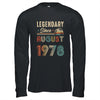 45 Years Old Legendary Since August 1978 45th Birthday Shirt & Hoodie | teecentury