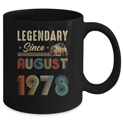 45 Years Old Legendary Since August 1978 45th Birthday Mug | teecentury