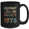 45 Years Old Legendary Since August 1978 45th Birthday Mug | teecentury