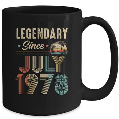 45 Years Old Legendary Since July 1978 45th Birthday Mug | teecentury