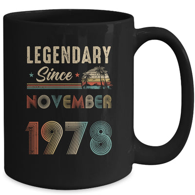 45 Years Old Legendary Since November 1978 45th Birthday Mug | teecentury