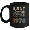 45 Years Old Legendary Since October 1978 45th Birthday Mug | teecentury