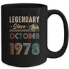 45 Years Old Legendary Since October 1978 45th Birthday Mug | teecentury