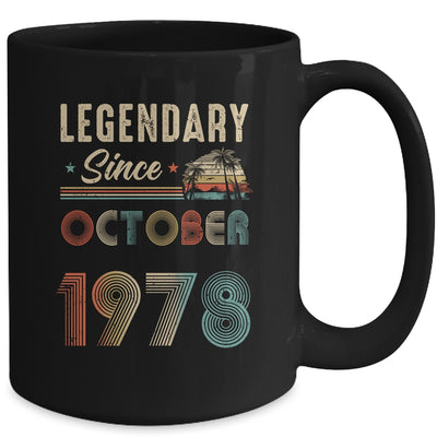 45 Years Old Legendary Since October 1978 45th Birthday Mug | teecentury