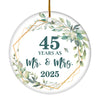45th Anniversary Wedding Ornament Married 45 Years As Mr and Mrs For Couples Christmas Husband Wife Wedding Gift Holiday Decoration Christmas Tree Ornament | teecentury