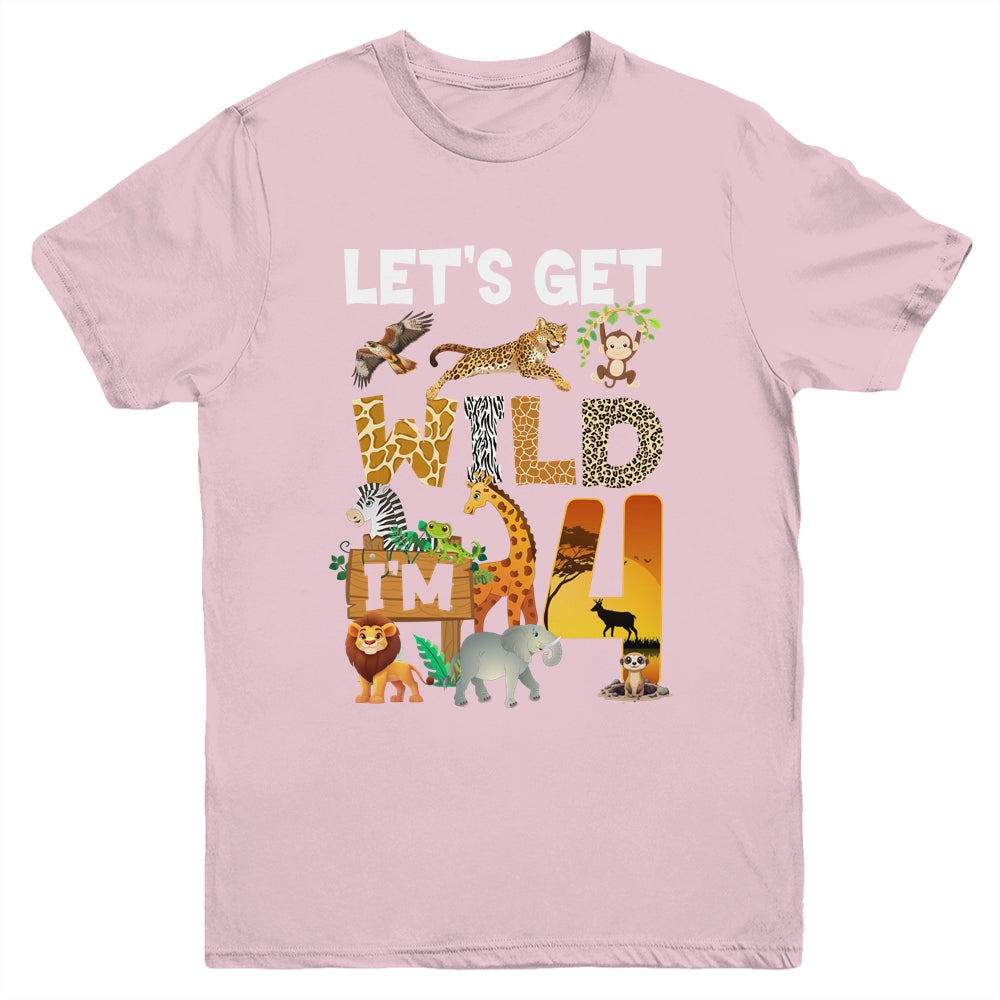 4 Year Old Zoo Birthday Safari Jungle Animal 4th Bday Youth Shirt | teecentury