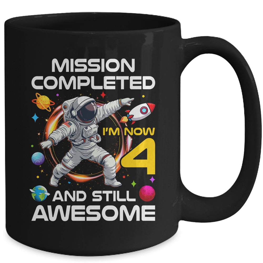 4th Birthday Astronaut 4 Years Old Outer Space Birthday Mug | teecentury