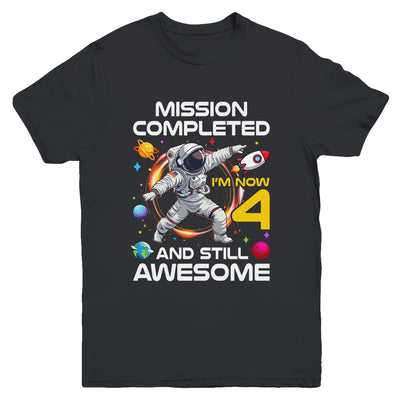 4th Birthday Astronaut 4 Years Old Outer Space Birthday Youth Shirt | teecentury