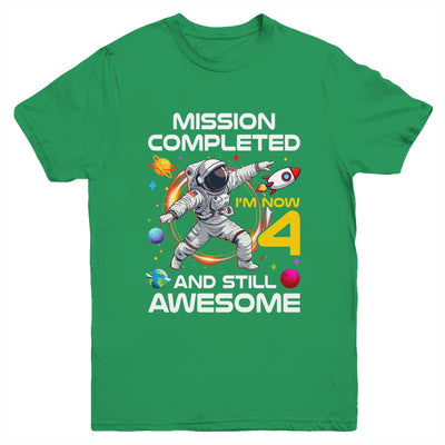 4th Birthday Astronaut 4 Years Old Outer Space Birthday Youth Shirt | teecentury