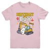 4th Birthday Boy 4 Years Old Excavator Three Decorations Youth Shirt | teecentury