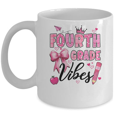 4th Fourth Grade Vibes Back To School Coquette Teacher Girl Mug | teecentury