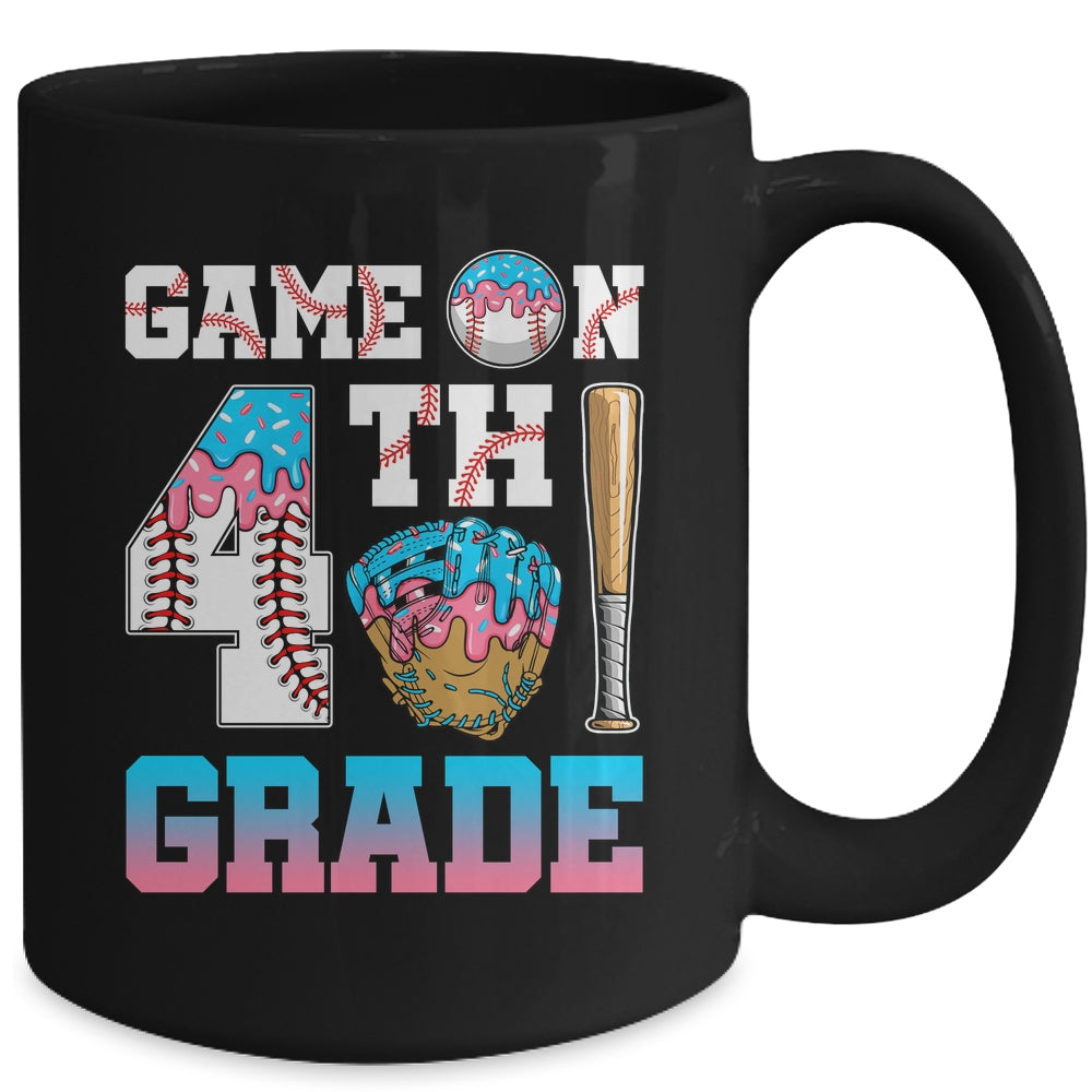 4th Grade Back To School Baseball Drip Ice Cream Game On Mug | teecentury