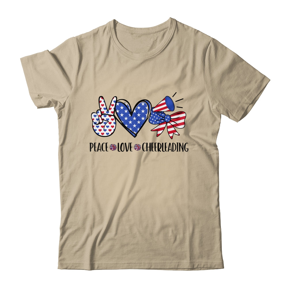 4th Of July Cheer Girl Peace Love Cheerleading American Teen Shirt & Tank Top | teecentury