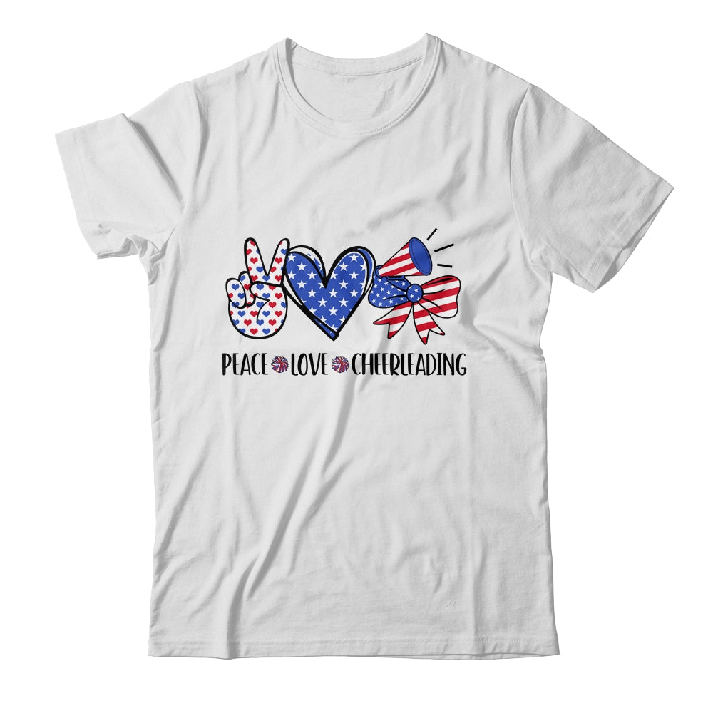 4th Of July Cheer Girl Peace Love Cheerleading American Teen Shirt & Tank Top | teecentury