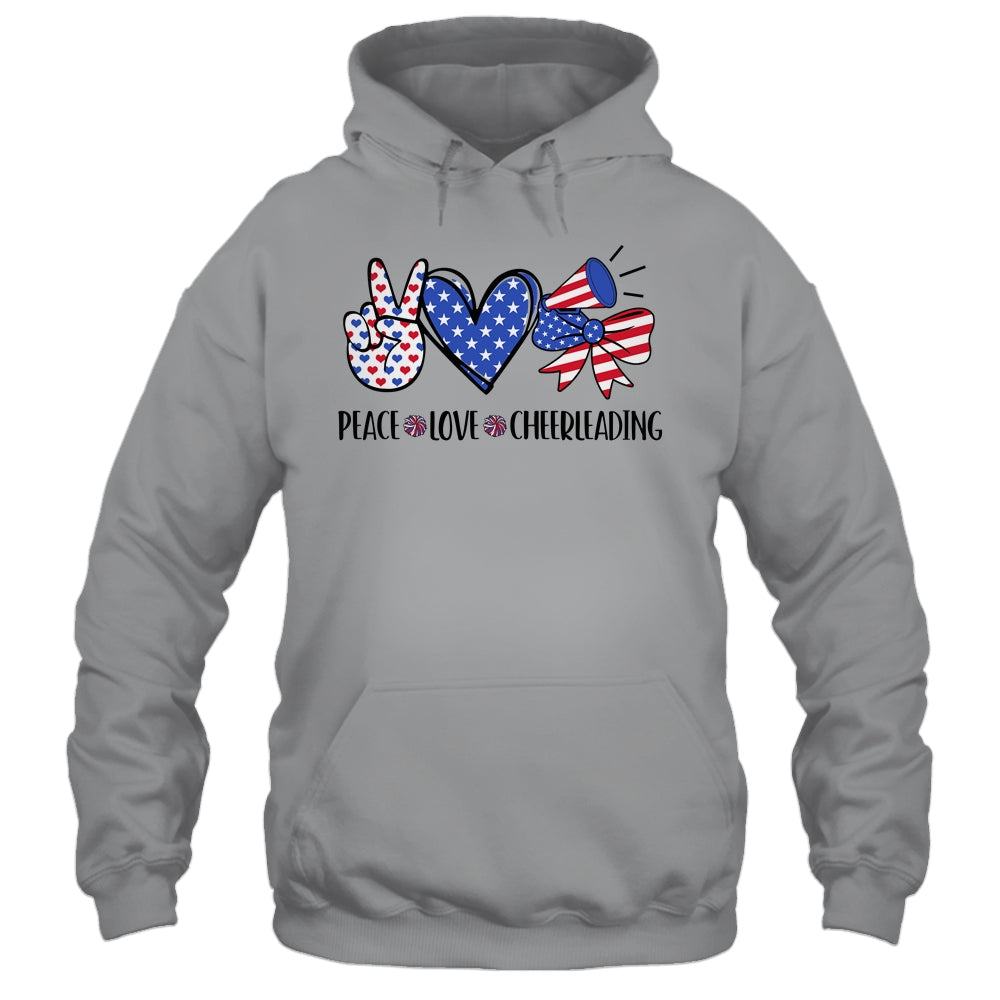 4th Of July Cheer Girl Peace Love Cheerleading American Teen Shirt & Tank Top | teecentury
