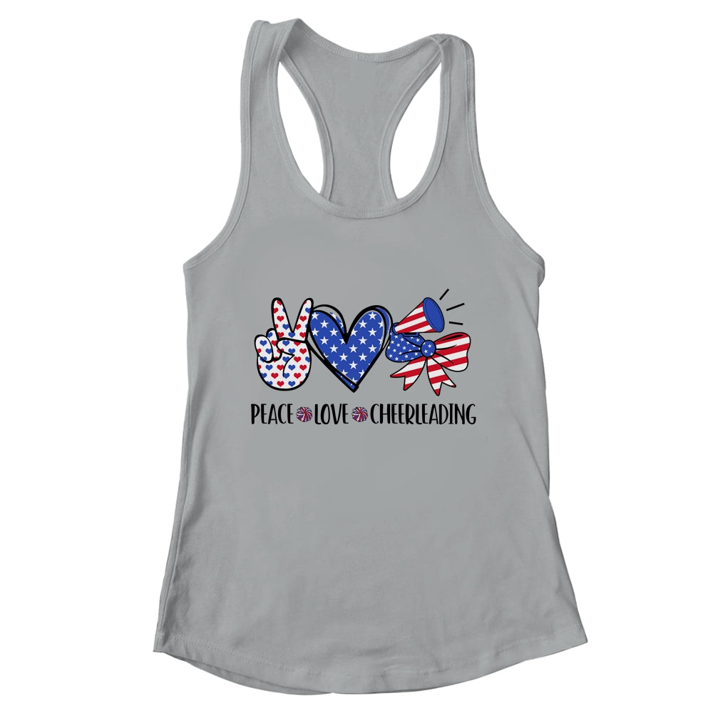 4th Of July Cheer Girl Peace Love Cheerleading American Teen Shirt & Tank Top | teecentury