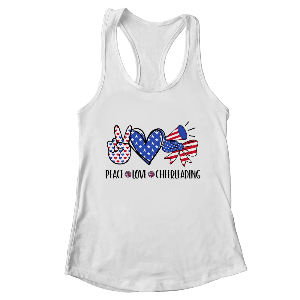 4th Of July Cheer Girl Peace Love Cheerleading American Teen Shirt & Tank Top | teecentury